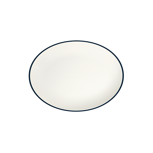 ID Fine Modest Navy Lona Oval Plate 33 cm