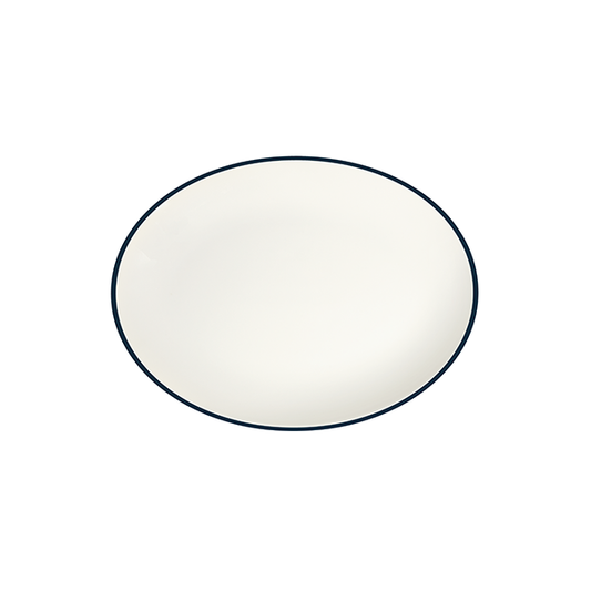 ID Fine Modest Navy Lona Oval Plate 33 cm