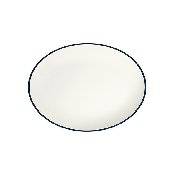 ID Fine Modest Navy Lona Oval Plate 36 cm