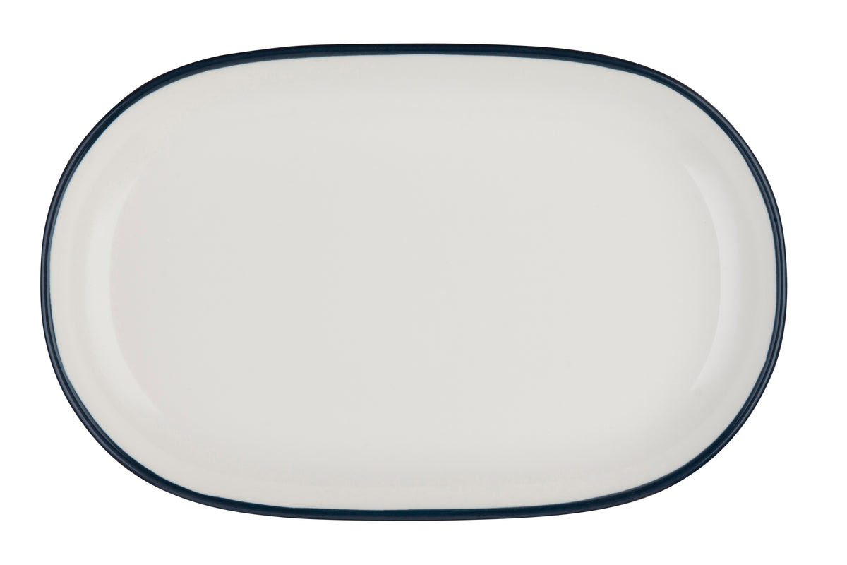 ID Fine Modest Navy Magnus Oval Platter 28 cm