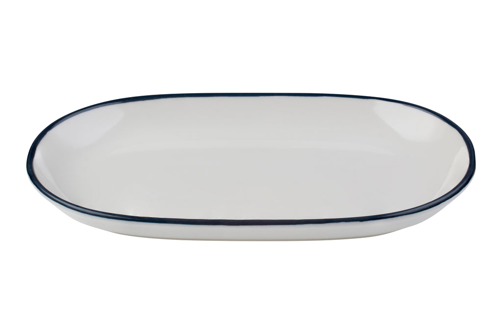 ID Fine Modest Navy Magnus Oval Platter 37 cm