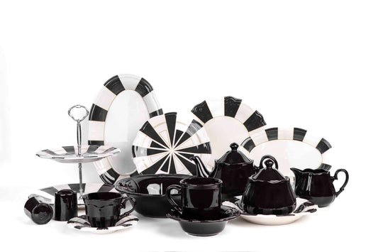 Fulya Black & White Dinner Set (53 pieces)