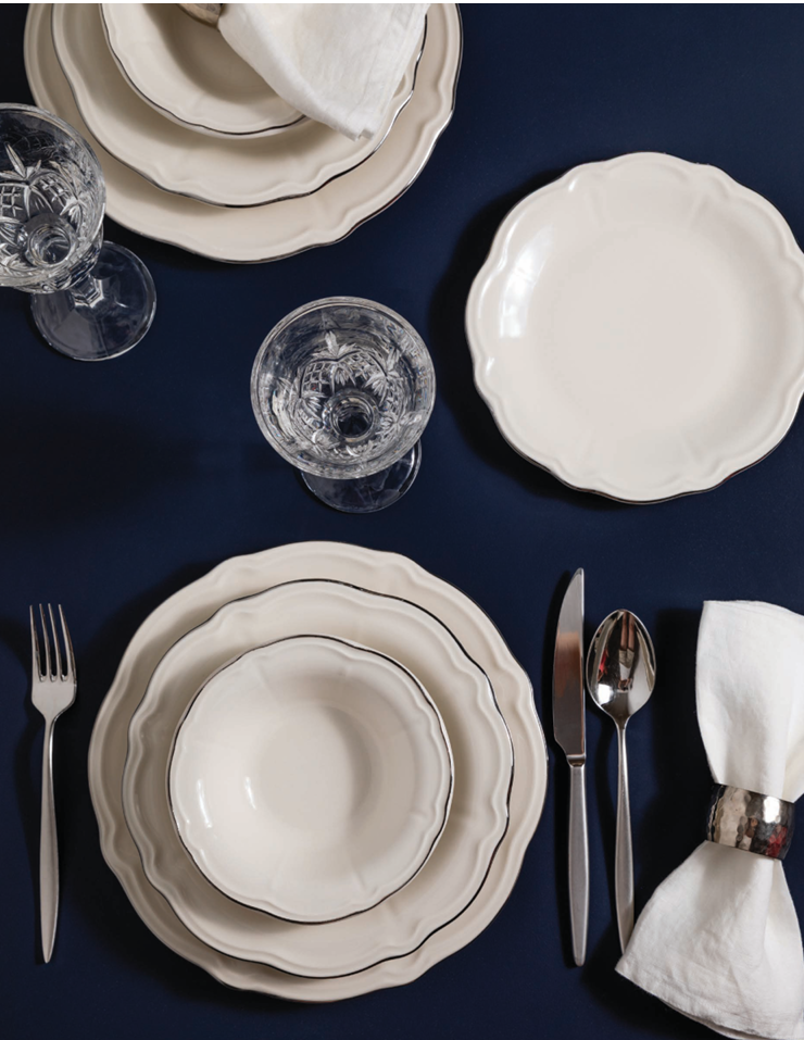 Porser Fulya Dinner Set 24 Pieces – Platinum Gilding