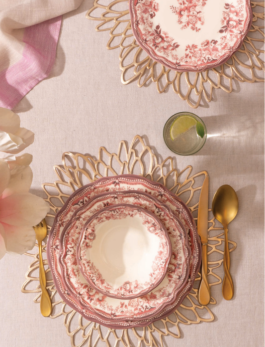 Porser Fulya Dinner Set 24 Pieces – Velour Maroon