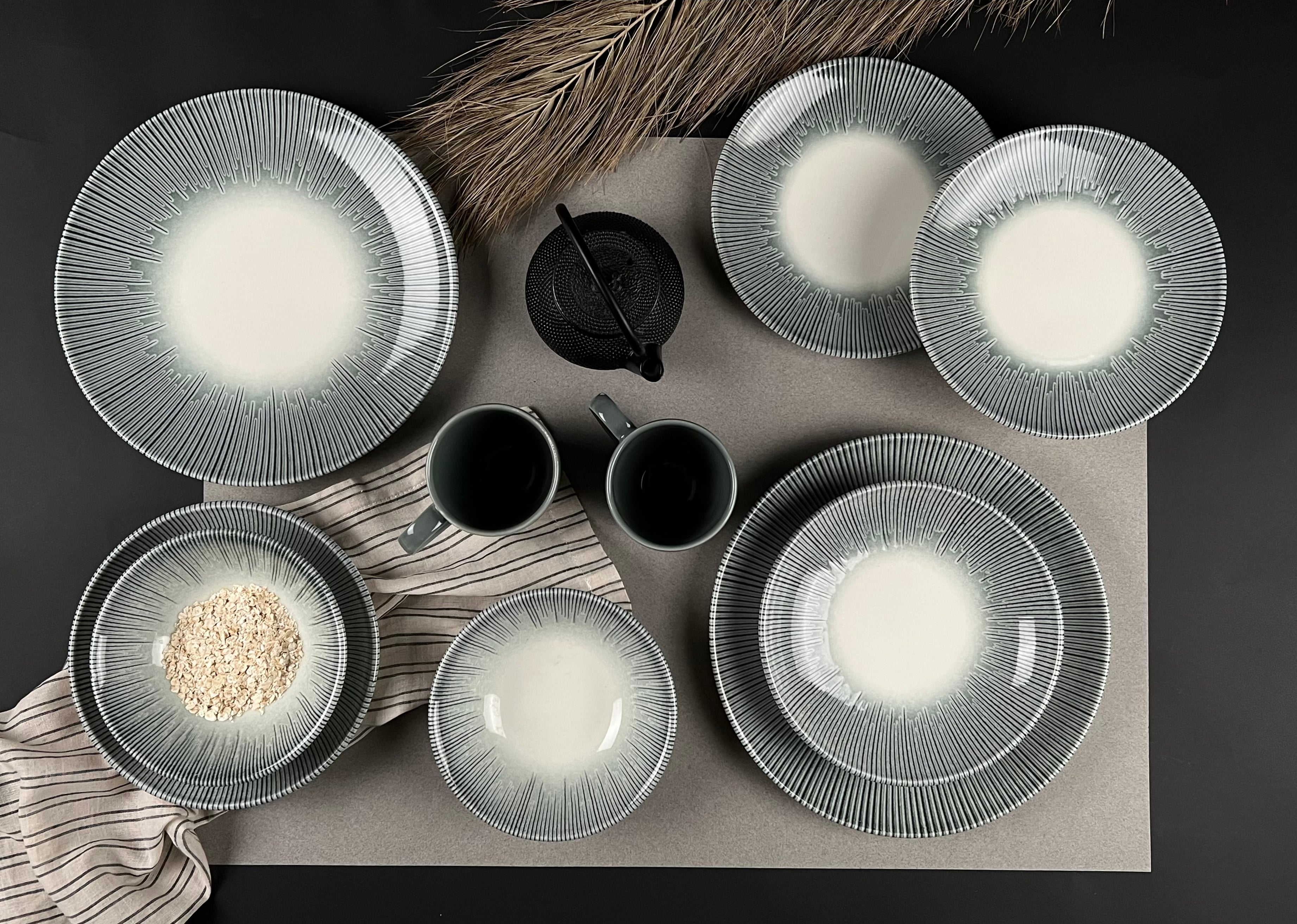 Lona Olive Dinner Set - 20156 - 30 pieces