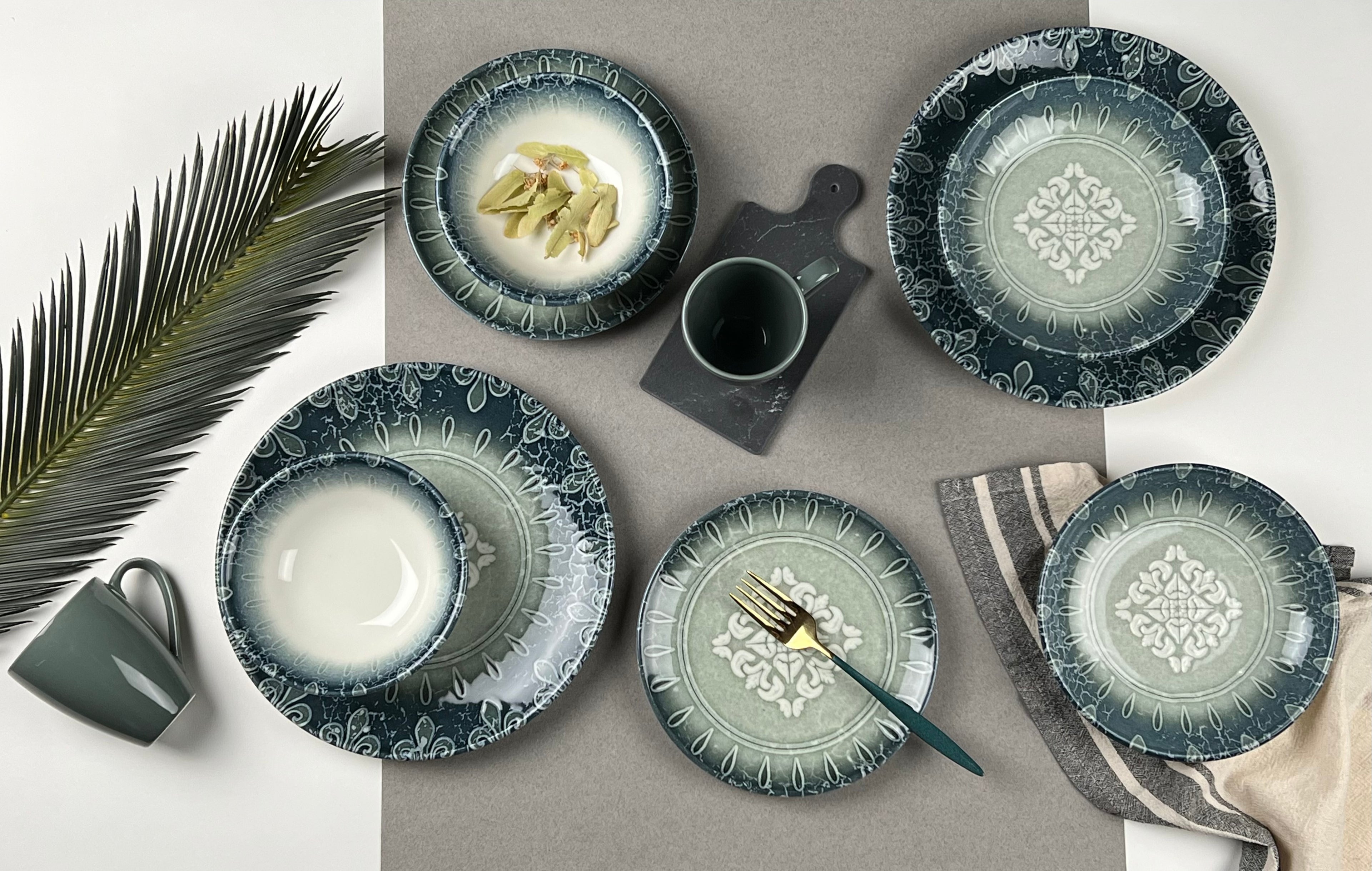 Lona Green Dinner Set - 31040 - 30 pieces